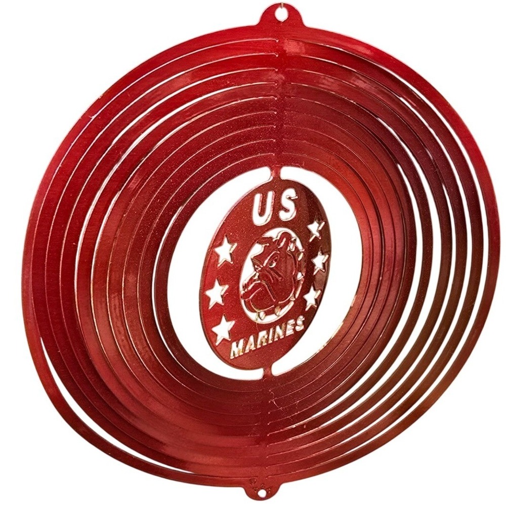 12" Hanging Wind Spinner US Marines Red in Color Concentric‎ Circles
